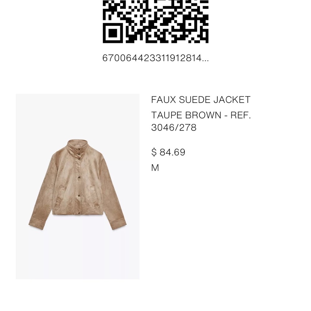 Brand new Zara faux suede jacket size medium - Picture 4 of 6